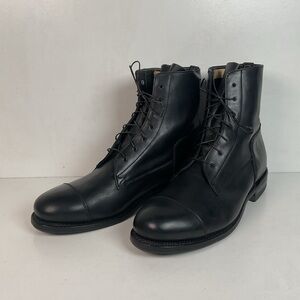 Dehner Laced Jodhpur Riding Shoe | Black Calfskin | Cap Toe | Men’s 10 E